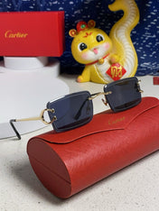 CARTIER 26S RIMLESS RECTANGULAR FRAME IN METAL 435997