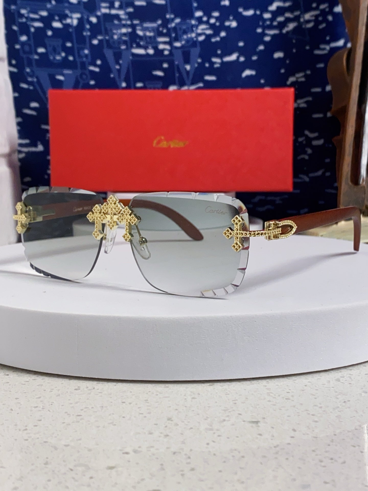 CARTIER 26S RIMLESS RECTANGULAR FRAME IN METAL 436006