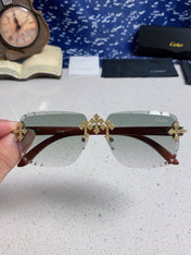 CARTIER 26S RIMLESS RECTANGULAR FRAME IN METAL 436006