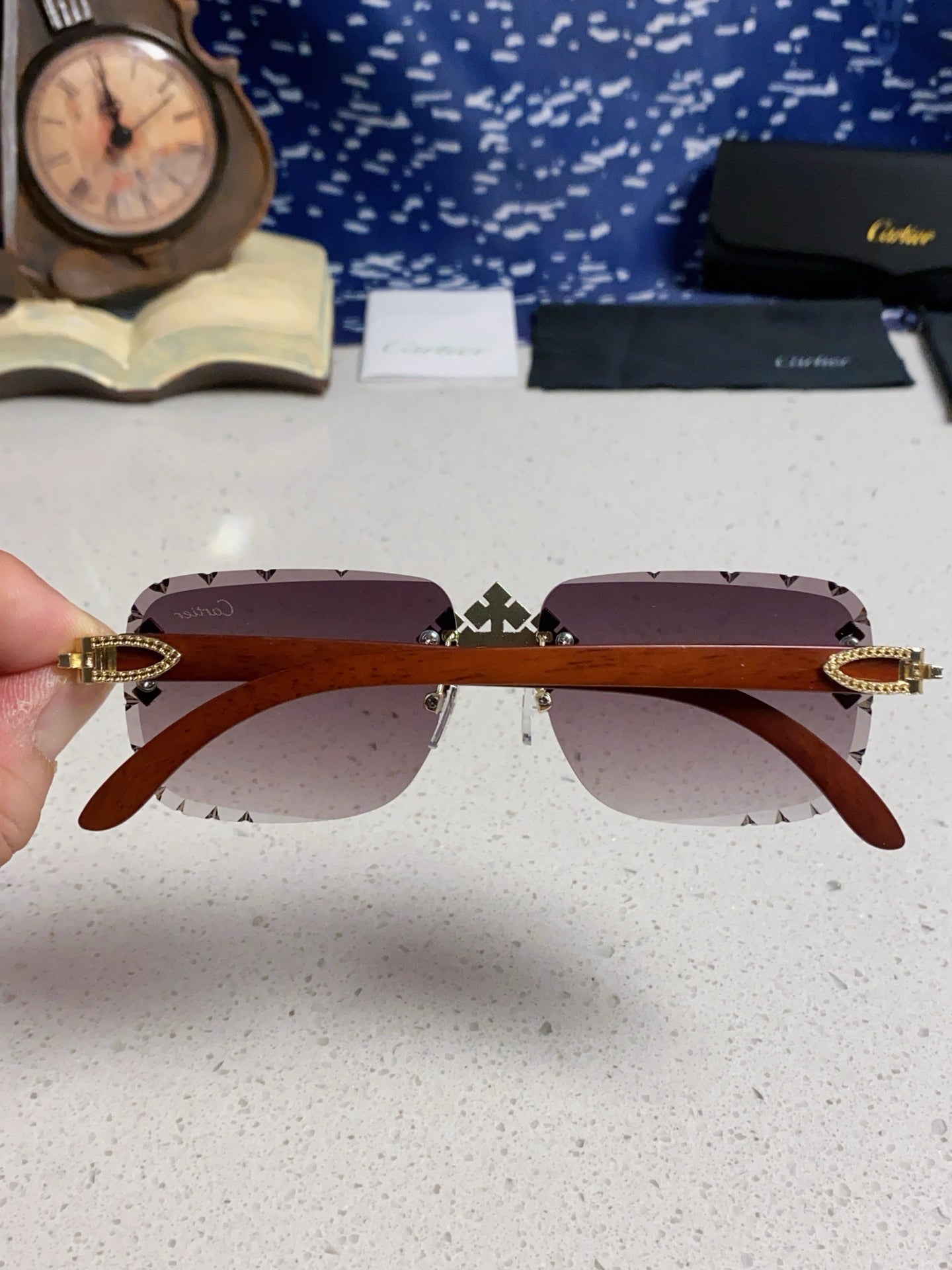 CARTIER 26S RIMLESS RECTANGULAR FRAME IN METAL 436009