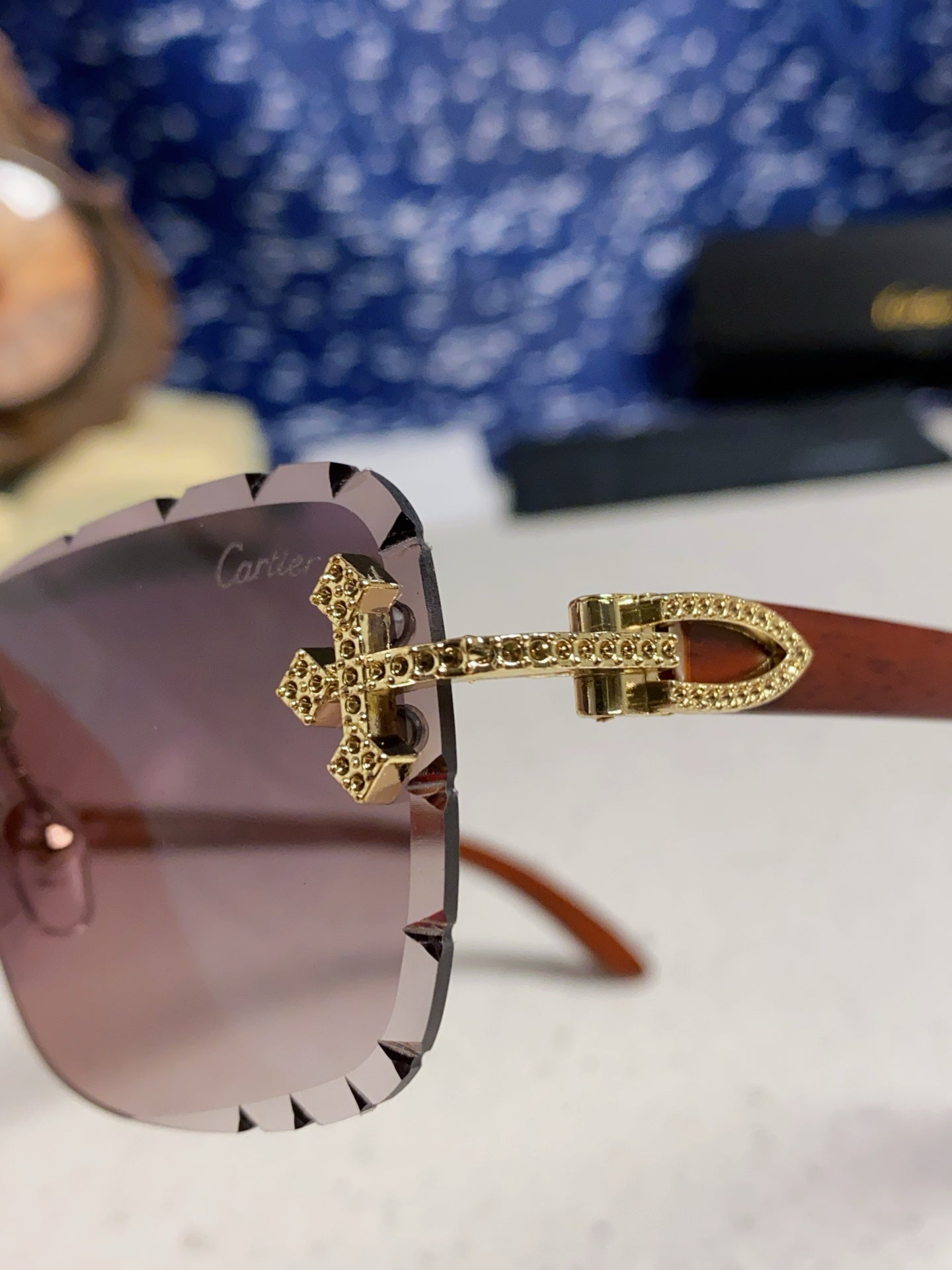 CARTIER 26S RIMLESS RECTANGULAR FRAME IN METAL 436009