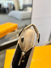 ALLURE HIGH 4.5 CM SLINGBACK IN SAND BROWN MIX BLACK CALFSKIN
