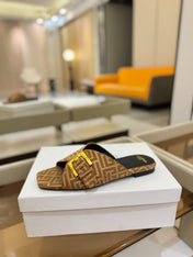 BALMAIN 26S SANDALS IN BROWN CANVAS