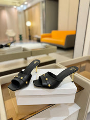 BALMAIN 26S HEELED SANDALS 70 MM IN BLACK CALFSKIN