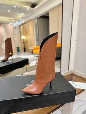 BALMAIN 26S BOOT 95 MM IN BROWN CALFSKIN