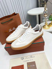 LP TENNIS WALK SNEAKERS WHITE AND LIGHT GRAY CALFSKIN