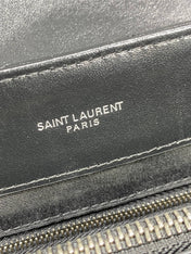 LOULOU SHOULDER BAG 32 IN BLACK QUILTED LAMBSKIN BLACK HARDWARE