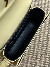 SOLFERINO SMALL SATCHEL 19 IN CANARY YELLOW CALFSKIN GOLD HARDWARE