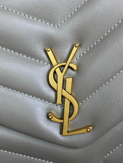 LOULOU SMALL 25 SHOULDER BAG IN DARK GREEN LAMBSKIN GOLD HARDWARE