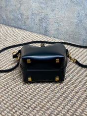 LE 37 MINI BUCKET BAG 15 IN BLACK CALFSKIN GOLD HARDWARE