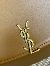VOLTAIRE TOP HANDLE IN BOX 21 IN TAWNY BROWN CALFSKIN GOLD HARDWARE