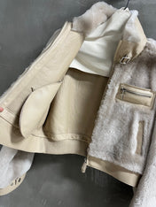 HERMES 26S SHEARLING CROPPED JACKET 837