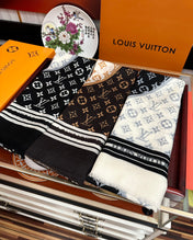 SCARF 200 CM IN BLACK MIX WHITE CASHMERE 400030