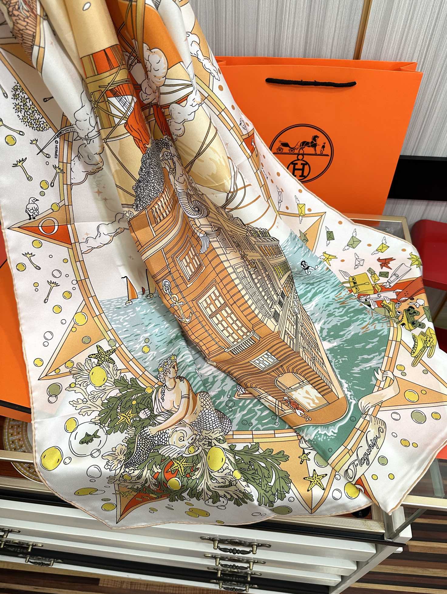 HERMES 25S SCARF 90 IN SILK 730533