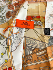 HERMES 26S PRINTED SQUARE SCARF 90 IN SILK 312025