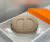 HERMES 25S IN THE LOOP 18 IN LIGHT BROWN CALFSKIN SILVER HARDWARE
