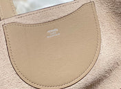 HERMES 25S IN THE LOOP 18 IN LIGHT BROWN CALFSKIN SILVER HARDWARE