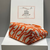 STEEPLE 28 BAG IN OFF-WHITE MIX LIGHT ORANGE CANVAS AND CALFSKIN