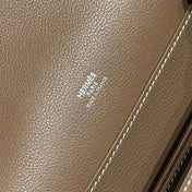 HM ROULIS 18 MINI BAG IN DARK BROWN CALFSKIN SILVER-TONE HARDWARE