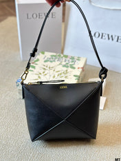 LOE 20 PUZZLE FOLD POUCH IN BLACK NAPPA CALFSKIN