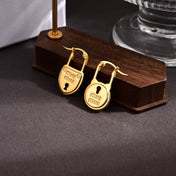 MIUMIU 26S PADLOCK DROP EARRINGS IN GOLD TONE METAL 630015