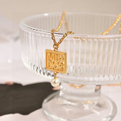 CD 26S MISS DIOR LOGO PEARL PENDANT NECKLACE IN GOLD METAL