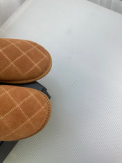 CC Brown Suede Gold Chain Mules