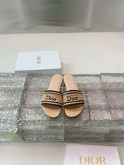 DIOR 26S WOVEN-STRAP SANDALS IN BEIGE CALFSKIN