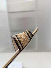DIOR 26S WOVEN-STRAP SANDALS IN BEIGE CALFSKIN