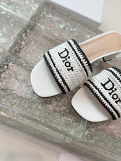DIOR 26S WOVEN-STRAP HIGH-HEEL SANDALS IN WHITE CALFSKIN