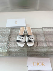 DIOR 26S WOVEN-STRAP HIGH-HEEL SANDALS IN WHITE CALFSKIN