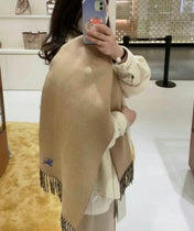 REVERSIBLE SCARF 180 CM IN BROWN MIX BLACK CASHMERE 407412