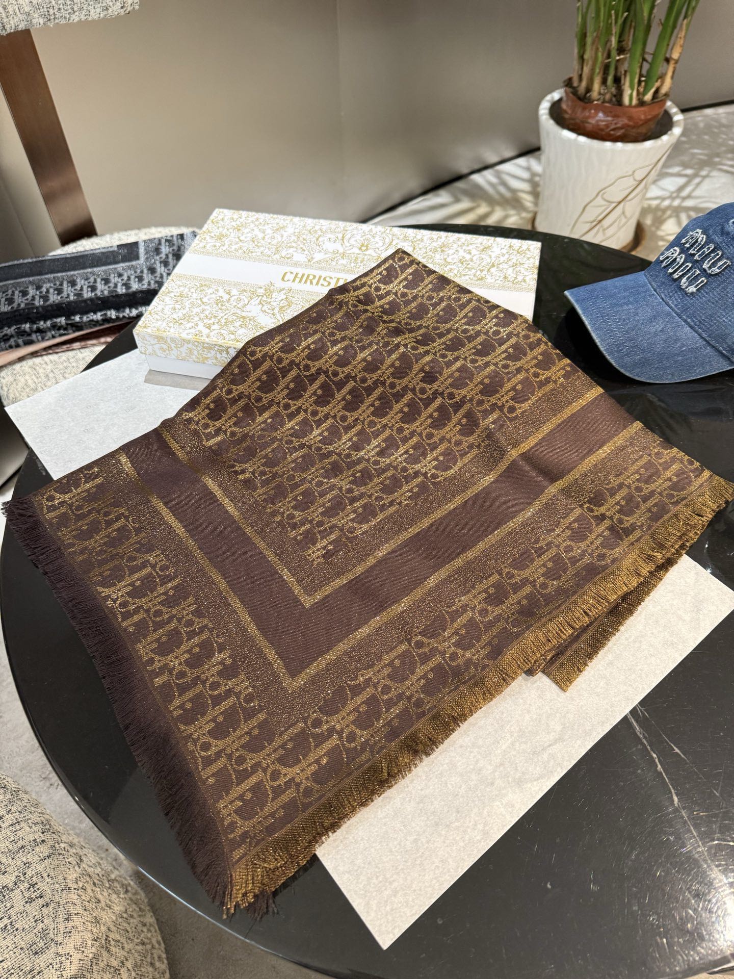 DIOR 26S SCARF 140CM IN SILK & CASHMERE 262320