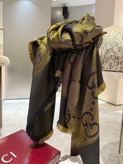 GUCCI 26S SCARF 140 IN CASHMERE AND SILK 309394