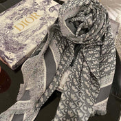 DIOR 26S SCARF 140 IN CASHMERE AND SILK 504492