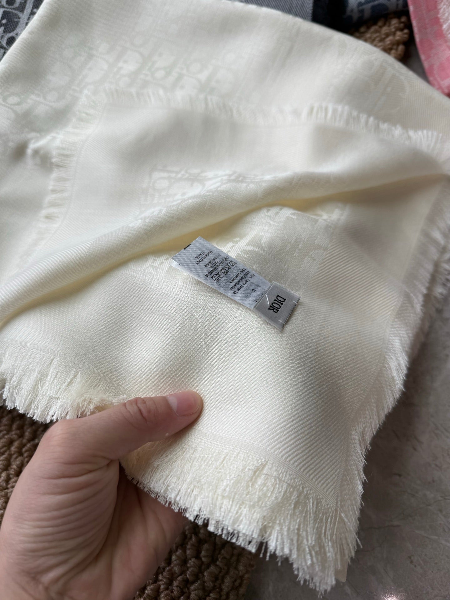 DIOR 26S SCARF 120 IN CASHMERE AND SILK 427392