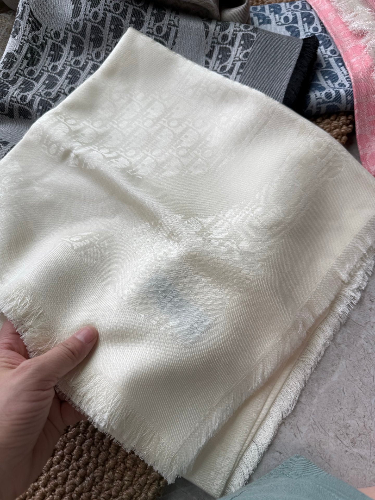 DIOR 26S SCARF 120 IN CASHMERE AND SILK 427392