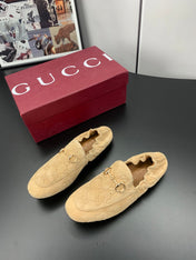 GUCCI 26S LOAFERS IN BEIGE SUEDE