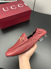 GUCCI 26S LOAFERS IN RED CALFSKIN