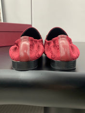 GUCCI 26S LOAFERS IN RED CANVAS
