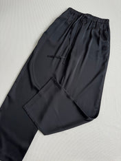 Loewe High Waisted Pants Black Satin Fabric