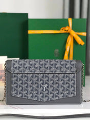 DUCHESSE MARIE-CAROLINE BAG 25 IN GRAY GOYARDINE CANVAS AND SMOOTH CALFSKIN