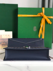 DUCHESSE MARIE-CAROLINE BAG 25 IN NAVY BLUE GOYARDINE CANVAS AND SMOOTH CALFSKIN