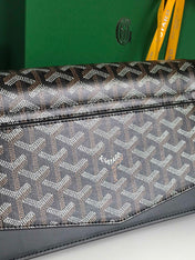 DUCHESSE MARIE-CAROLINE BAG 25 IN BLACK GOYARDINE CANVAS AND SMOOTH CALFSKIN