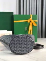 SMALL BELHARRA 24 IN GRAY GOYARDINE CANVAS AND LAMBSKIN