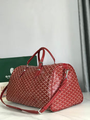 BOSTON 50 BAG IN RED GOYARDINE CANVAS AND CALFSKIN TRIM