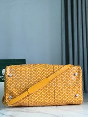 BOSTON 50 BAG IN YELLOW GOYARDINE CANVAS AND CALFSKIN TRIM