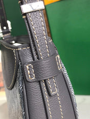HIRONDELLE BAG 25 IN GRAY LAMBSKIN AND GOYARDINE CANVAS