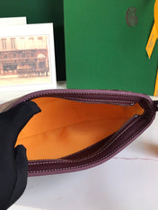 HIRONDELLE BAG 25 IN WINE RED LAMBSKIN AND GOYARDINE CANVAS
