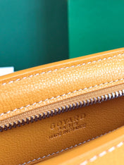 HIRONDELLE BAG 25 IN YELLOW LAMBSKIN AND GOYARDINE CANVAS